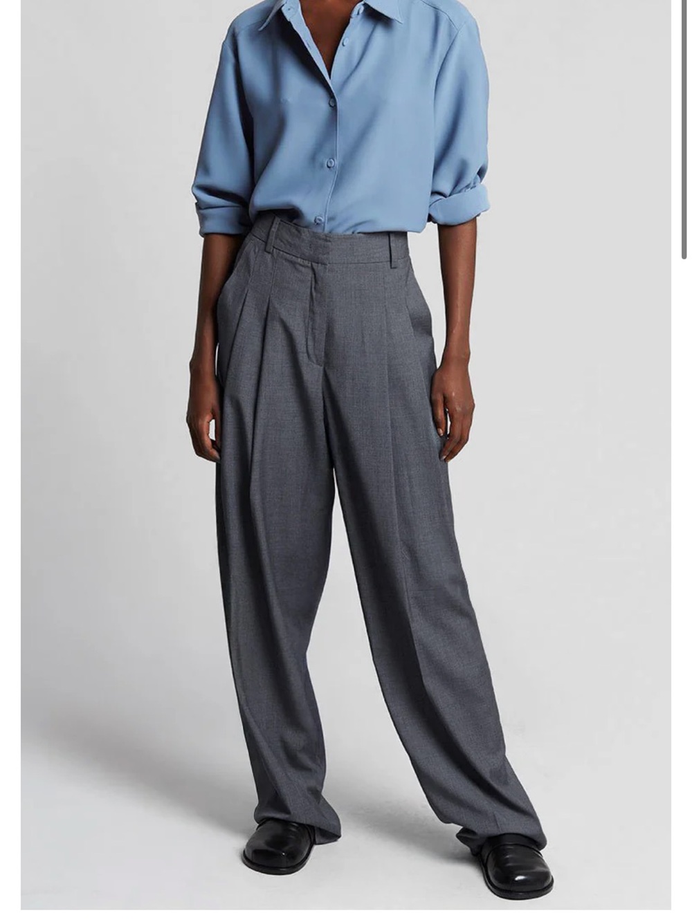 Frankie shop - GELSO PLEATED TROUSERS - DARK GREY MELANGE